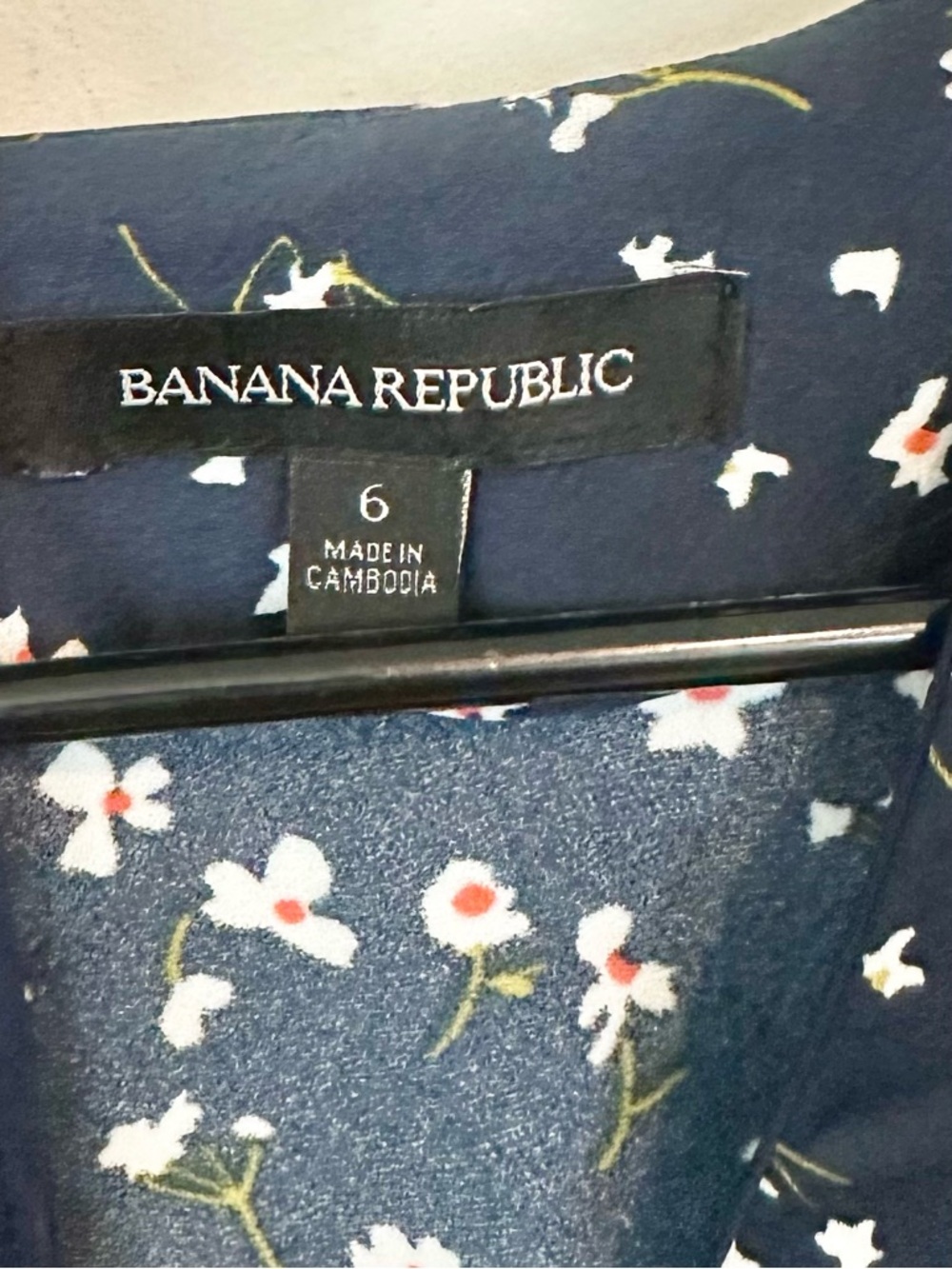 Banana Republic Navy Ditsy Floral A-Line Dress - Size: 6 - Picture 2 of 7